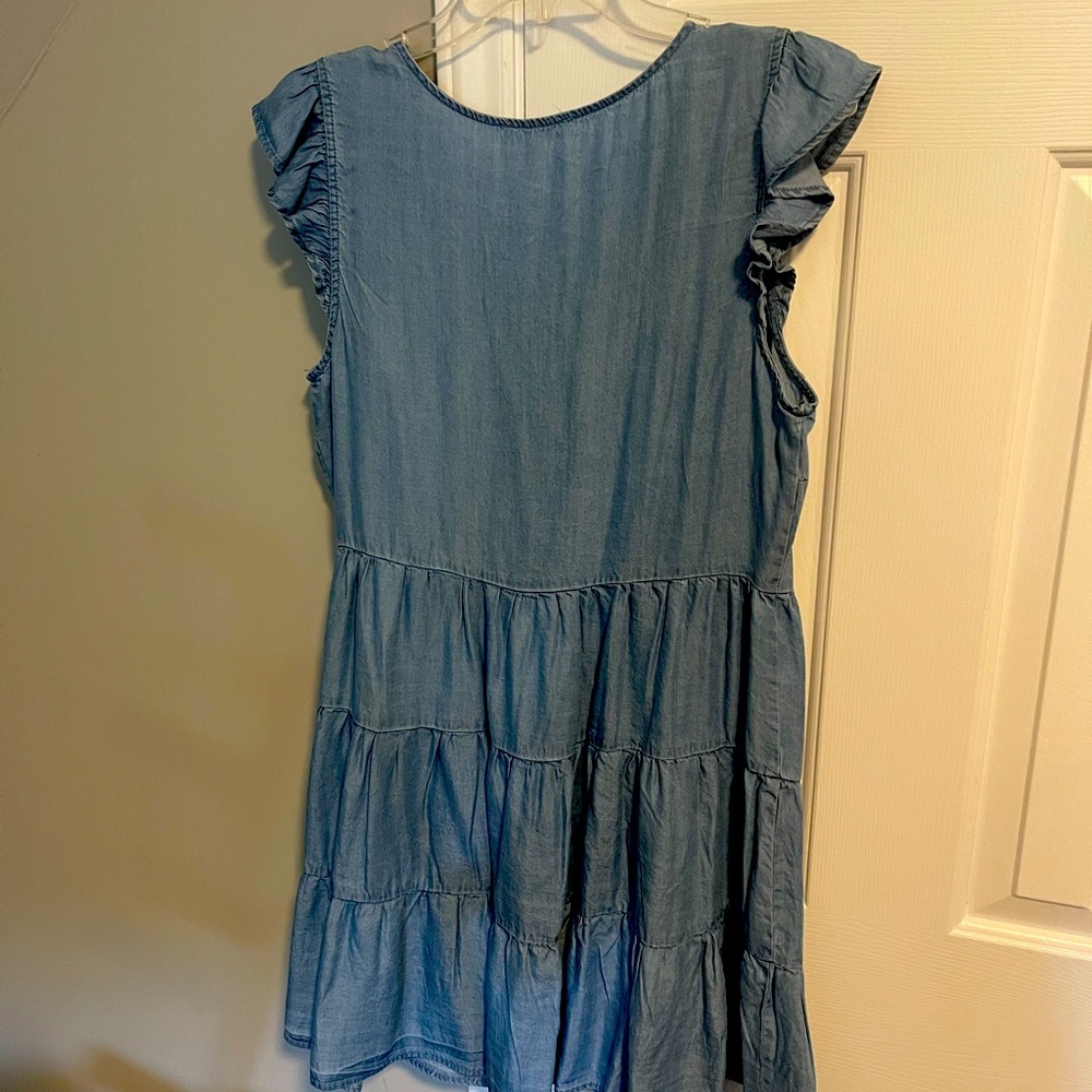 Chambray button up dress, size Large but fits more like a small/medium.